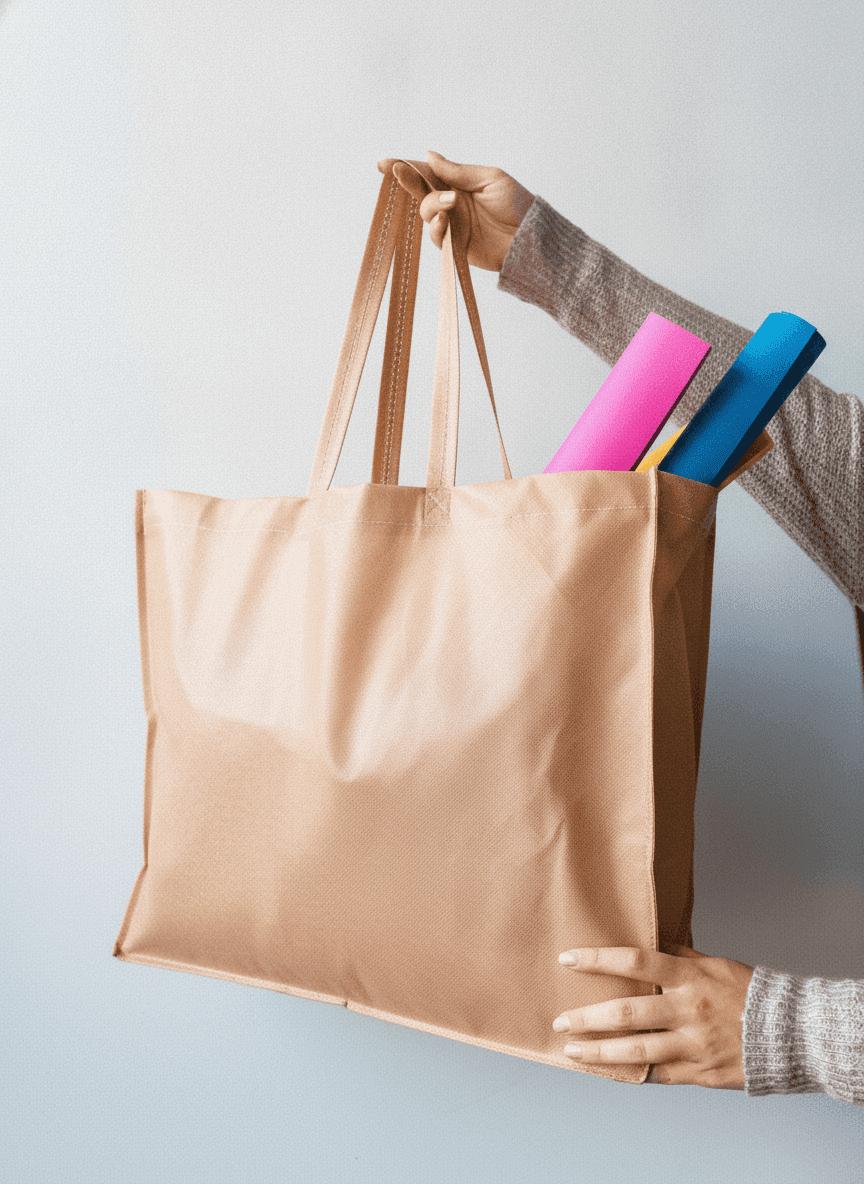Beige Non-Woven Tote Bag with Inserts