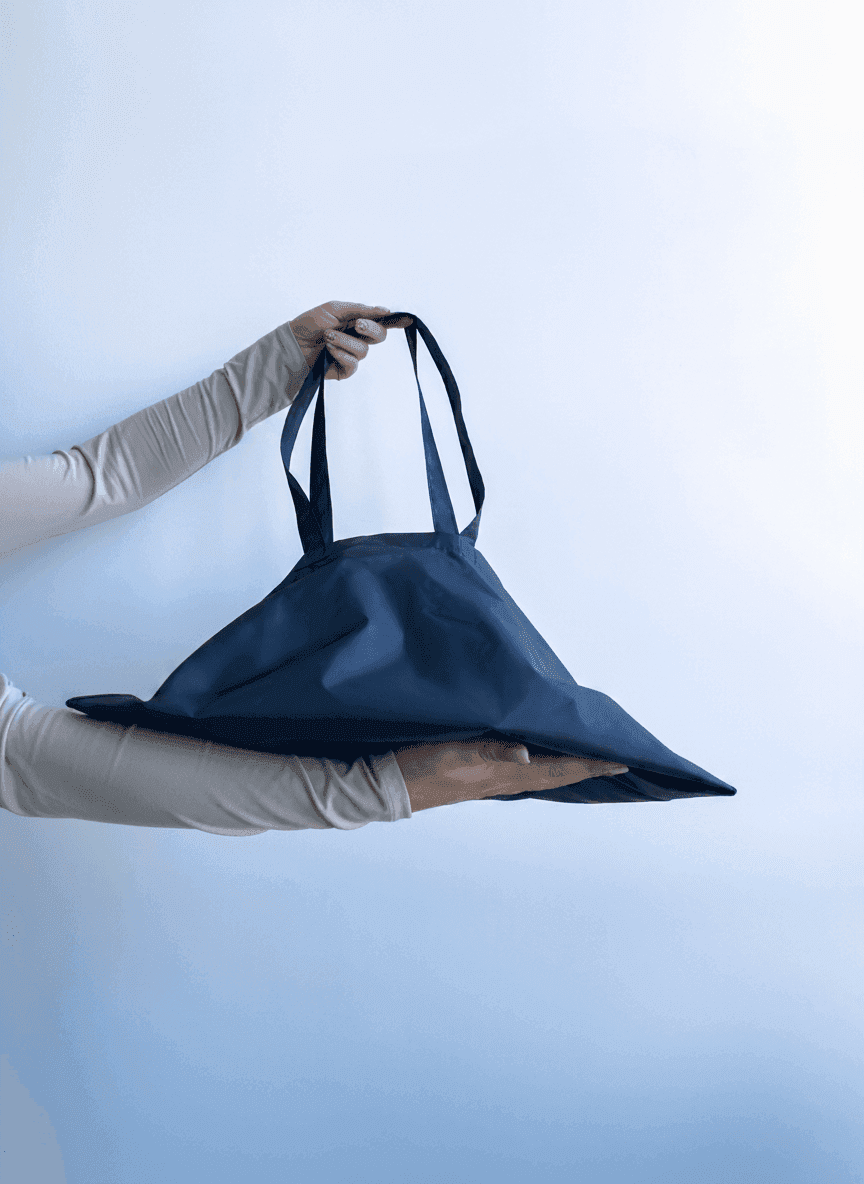 Трапециевидный шопер из оксфорда для покупок, с ручками