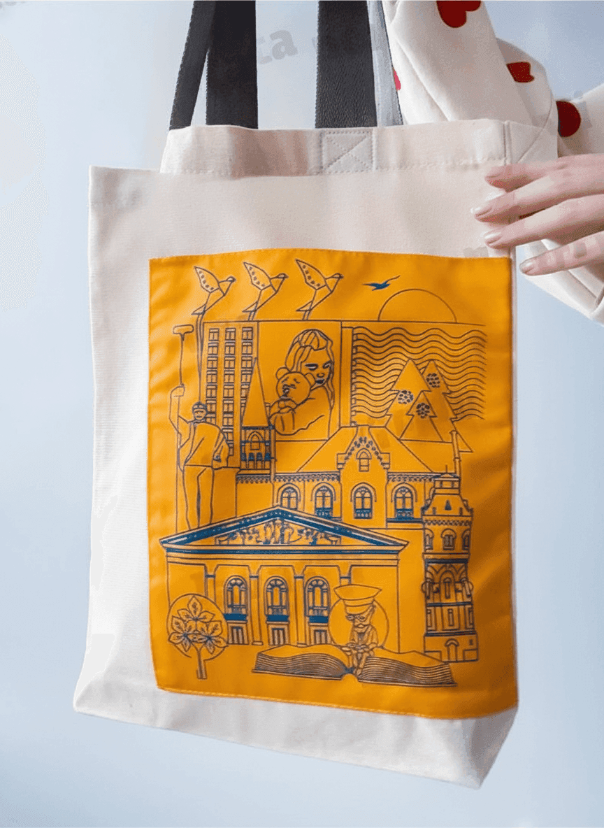 Eco Tote with Pocket & Colorful Handles
