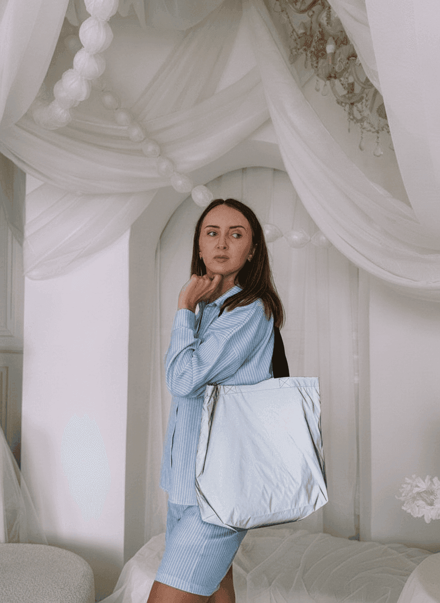 Reflective Raincoat Fabric Tote Bag