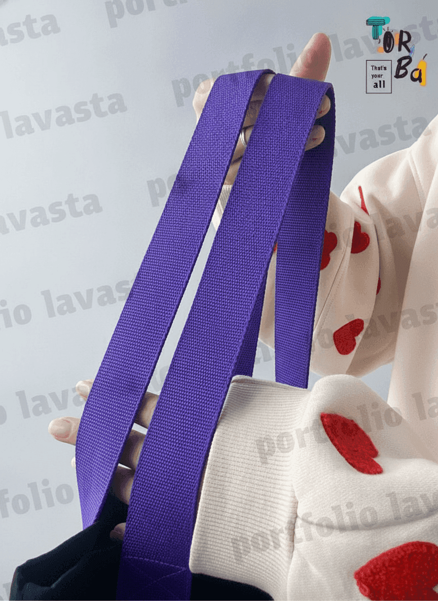 Sturdy Black Grocery Tote with Colorful Straps