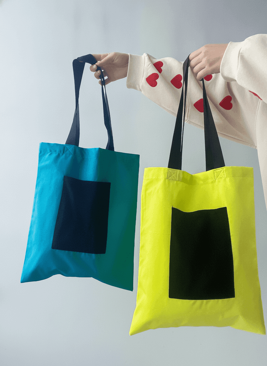 Colorful Eco Twill Tote with Velcro Pocket
