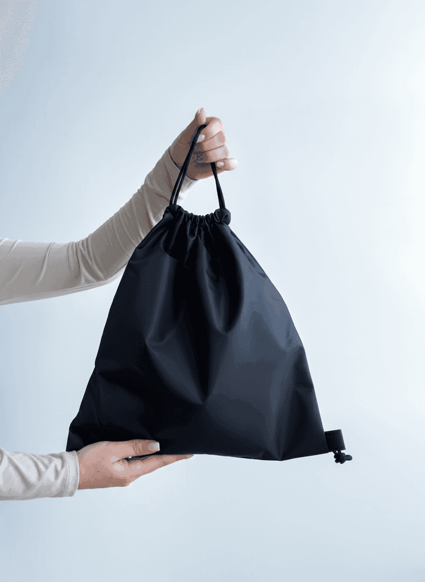 Плоский рюкзачок на шнурках з плащівки й оксфорду для промо