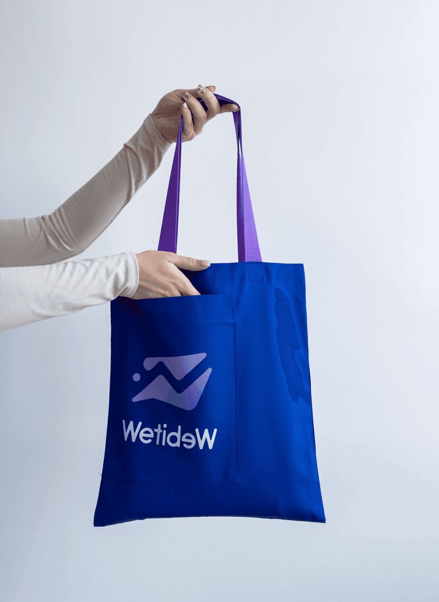 Шопер із бавовняної саржі з довгими ручками для покупок