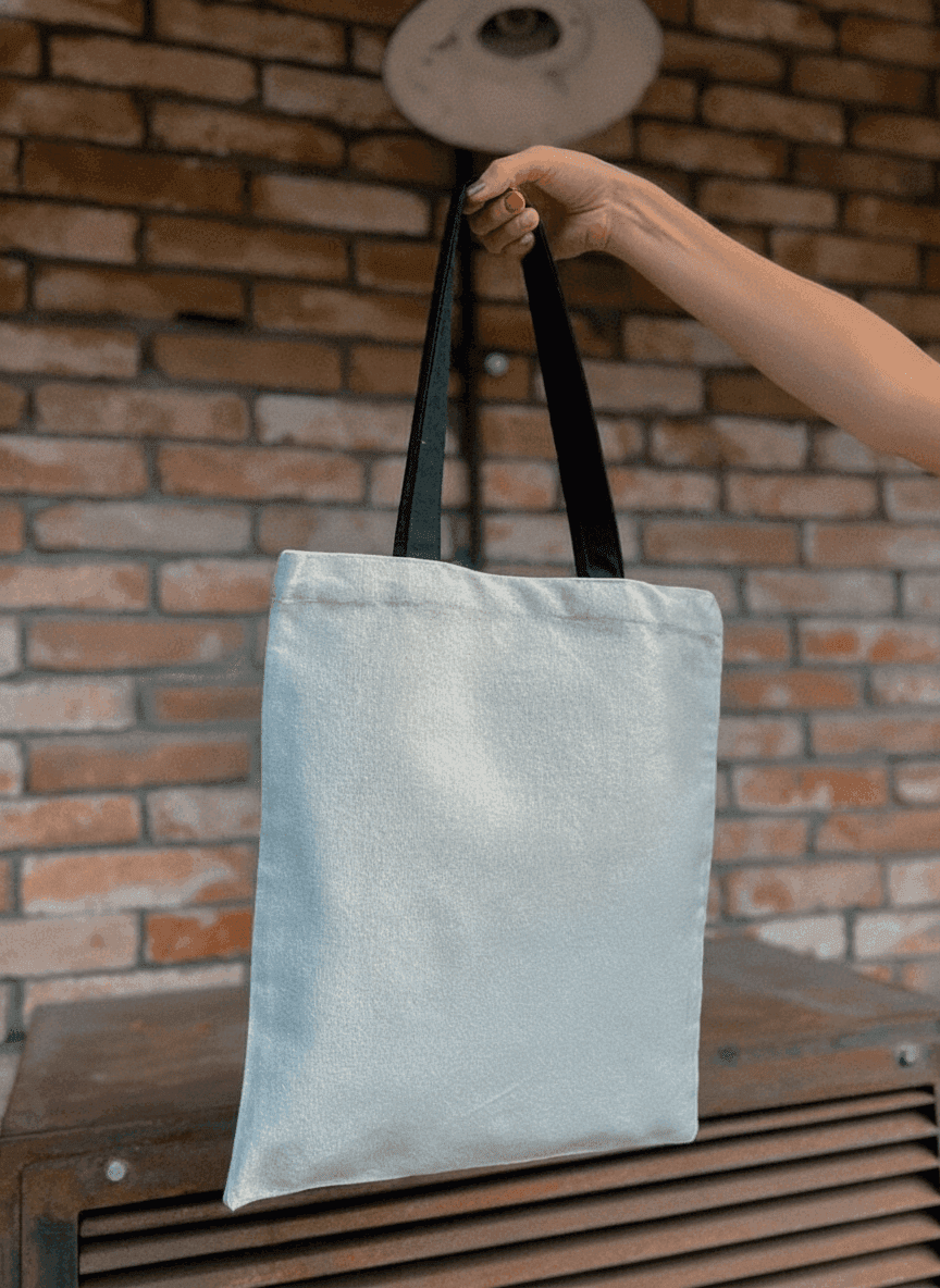 Heavyweight Cotton Tote Bag with Black Handles