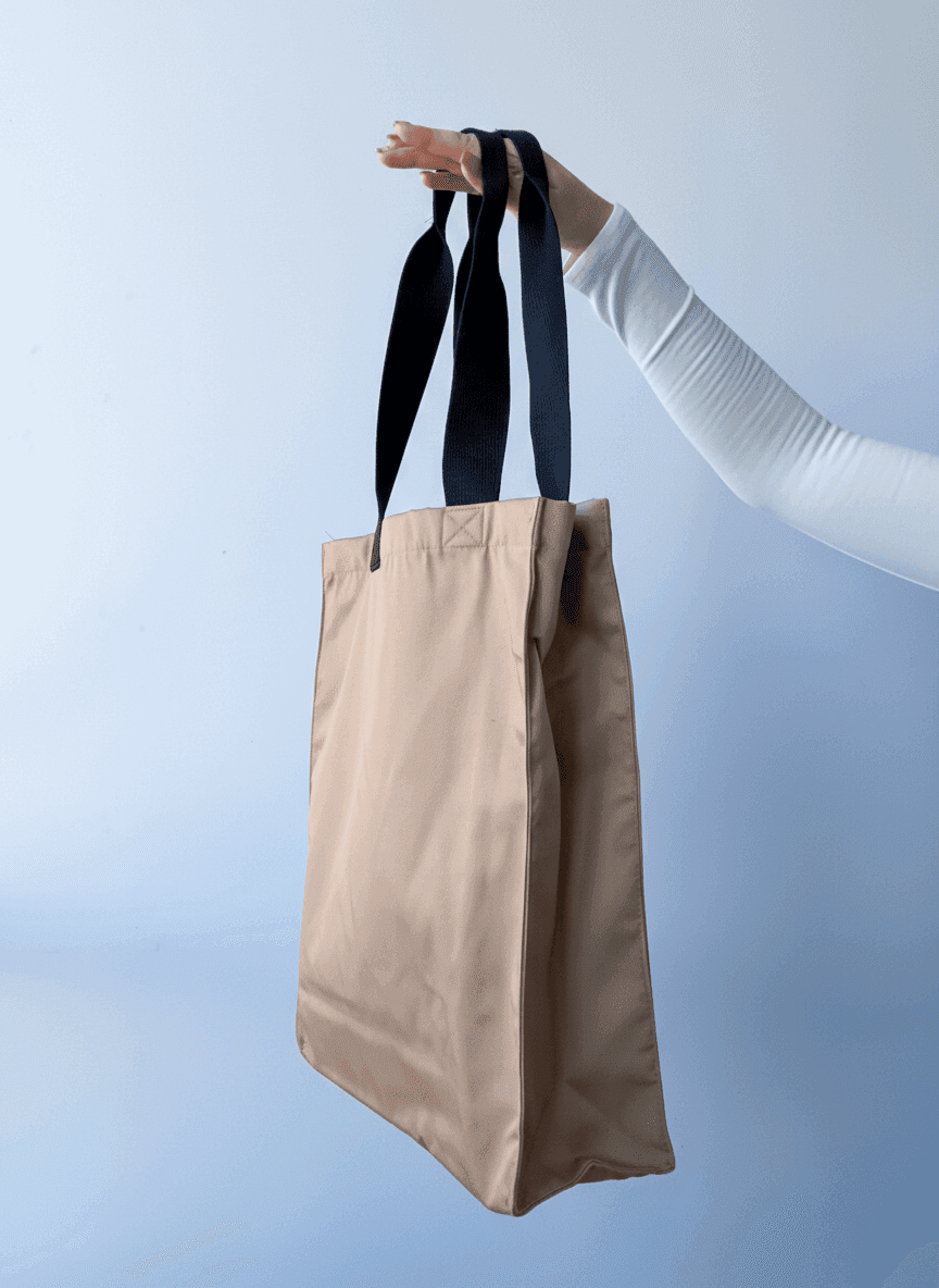Шопер із бавовняної саржі з короткими чорними ручками — елегантний міський аксесуар для покупок і щоденного використання без друку розмір: 32см х 40см х 12см