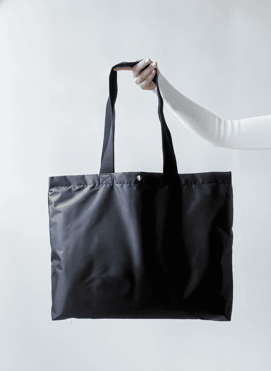 Black Water-Repellent Tote Bag