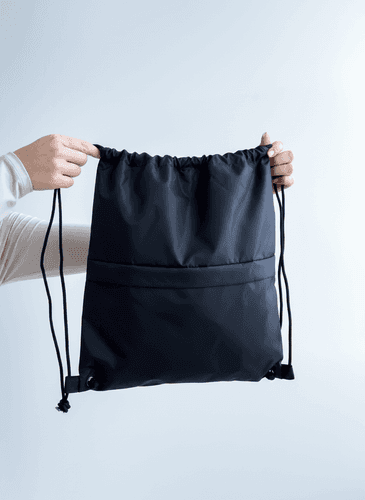 Плоский рюкзачок на шнурках з плащівки й оксфорду для промо