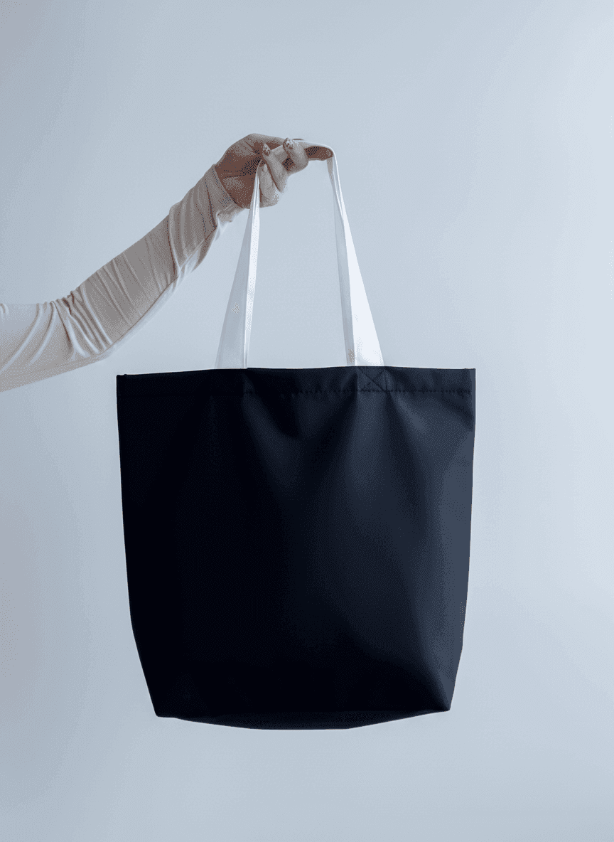 Шопер із плащівки з білими ручками, водовідштовхувальний