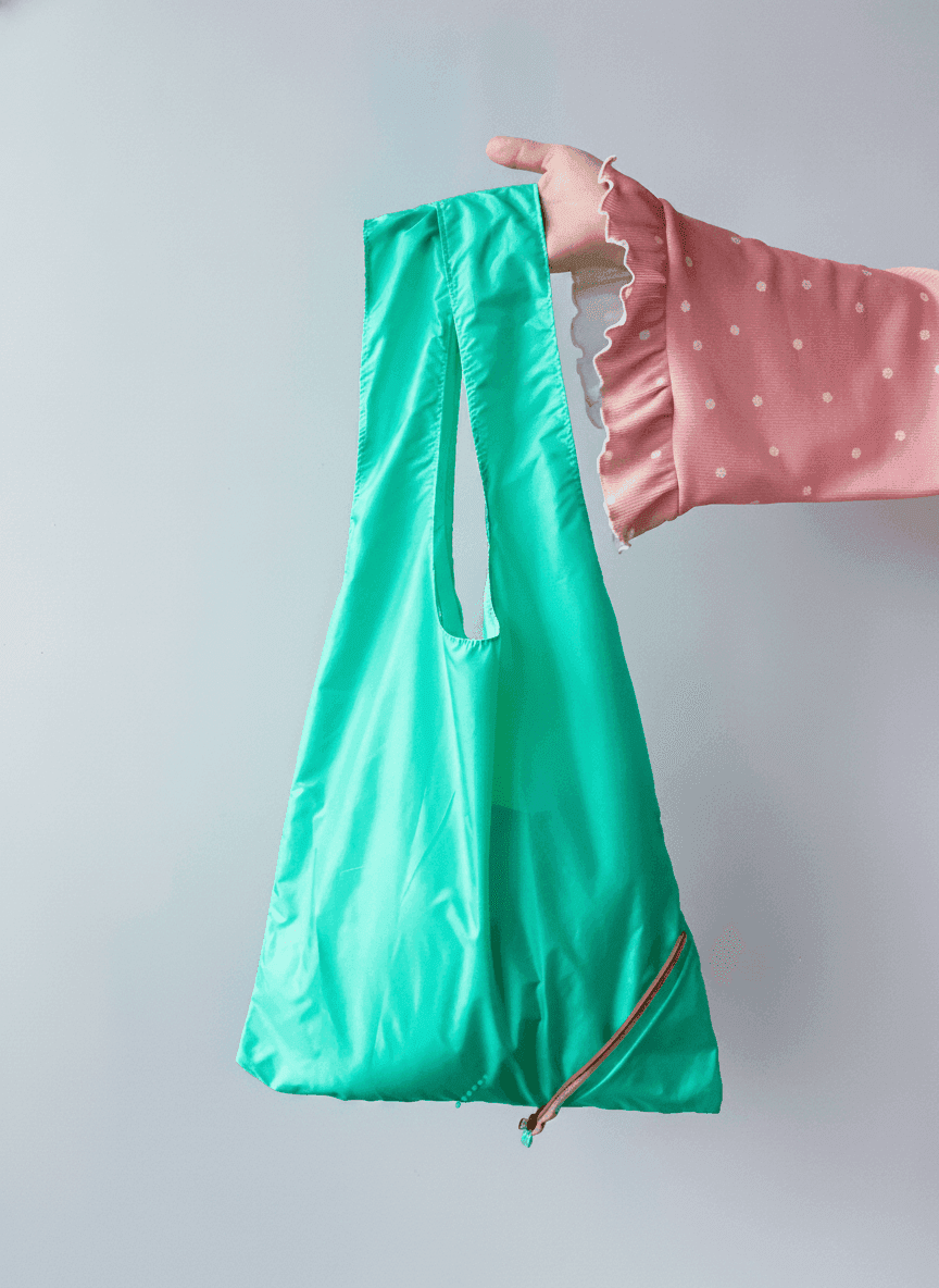 Packable Water-Resistant Tote Bag Turquoise
