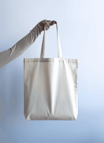 Шопер з бавовняної бязі, довгі ручки, натуральний