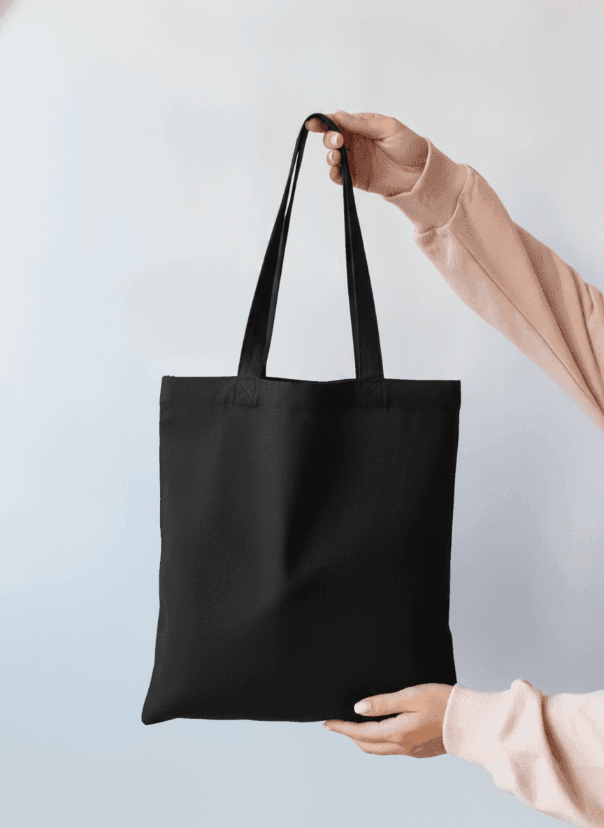 Black Heavy Cotton Tote Bag