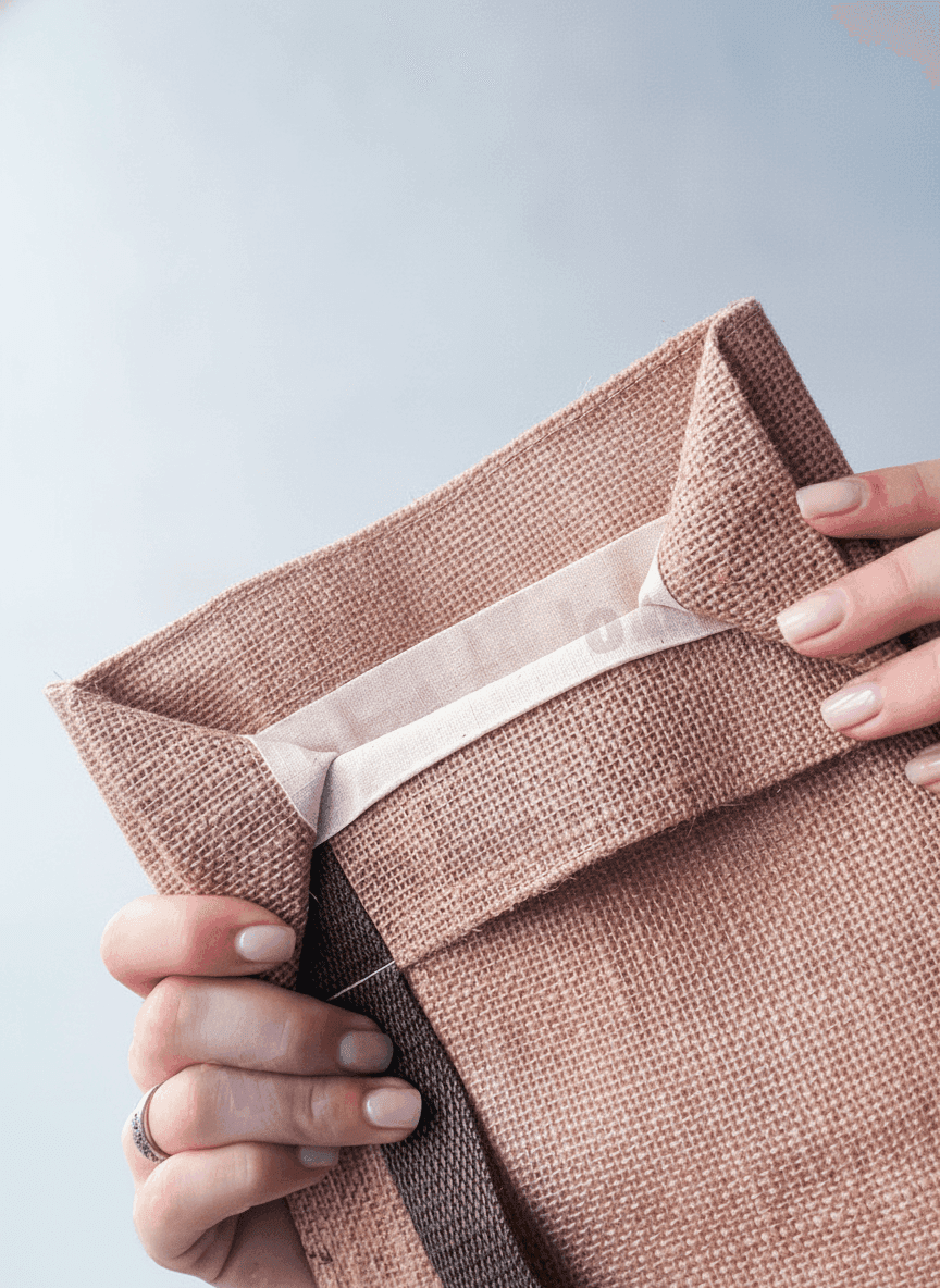 Brown Laminated Jute Tote Bag