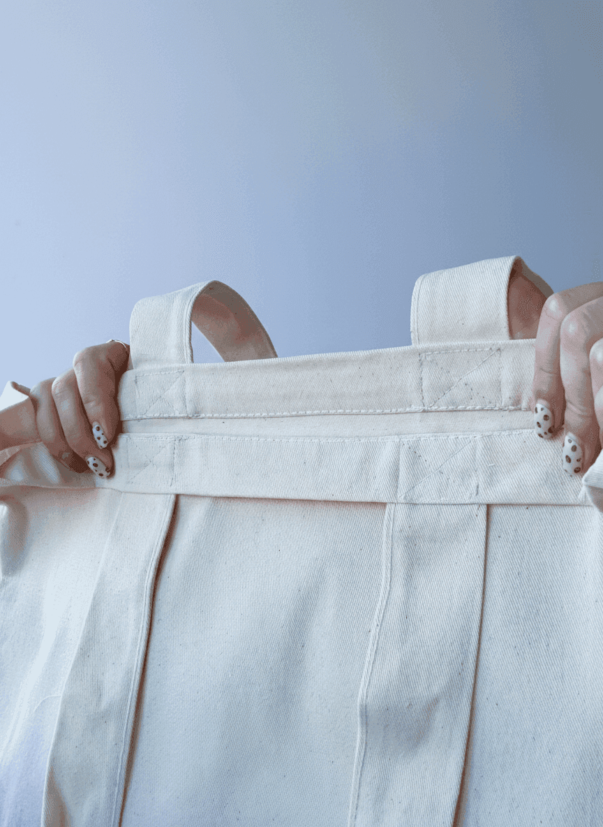 Шопер из прочного хлопкового полотна с усиленными ручками — премиальный эко-шопер для покупок и ежедневного использования без печати 40см х 30см х 10см