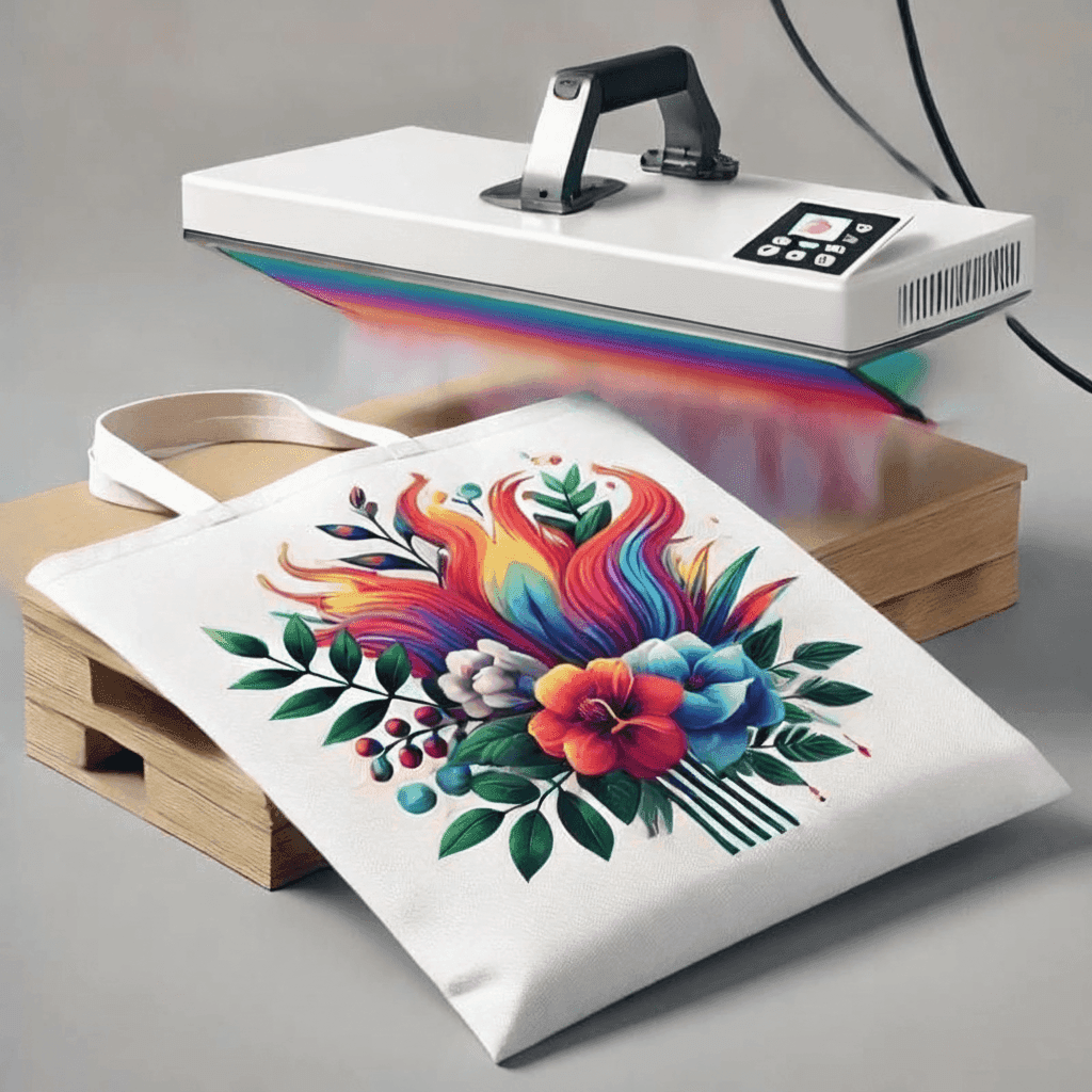 Sublimation Print on White Synthetic Fabric