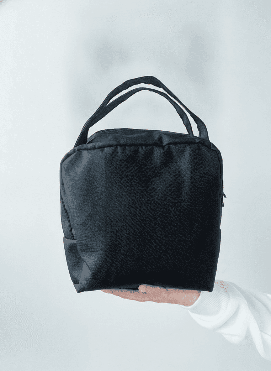 Black Horizontal Insulated Lunch Bag