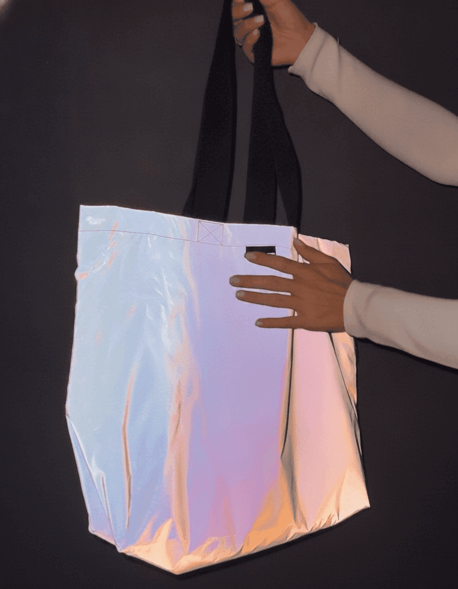 Reflective Raincoat Fabric Tote Bag