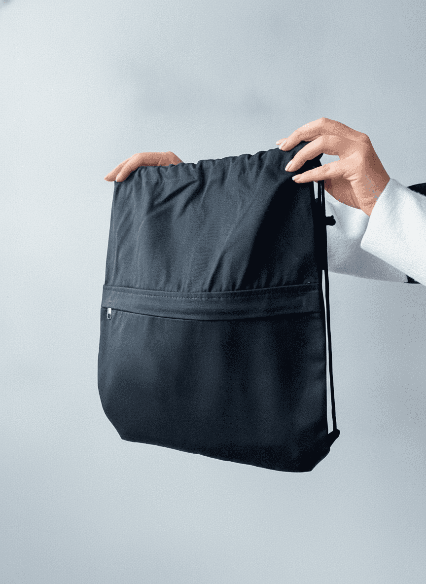 Cotton backpack with zip pocket