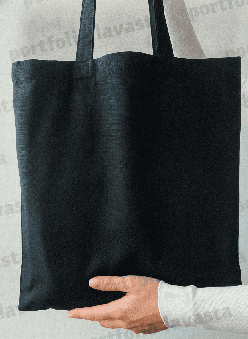 Black Lavasta Medium-Density Tote Bag