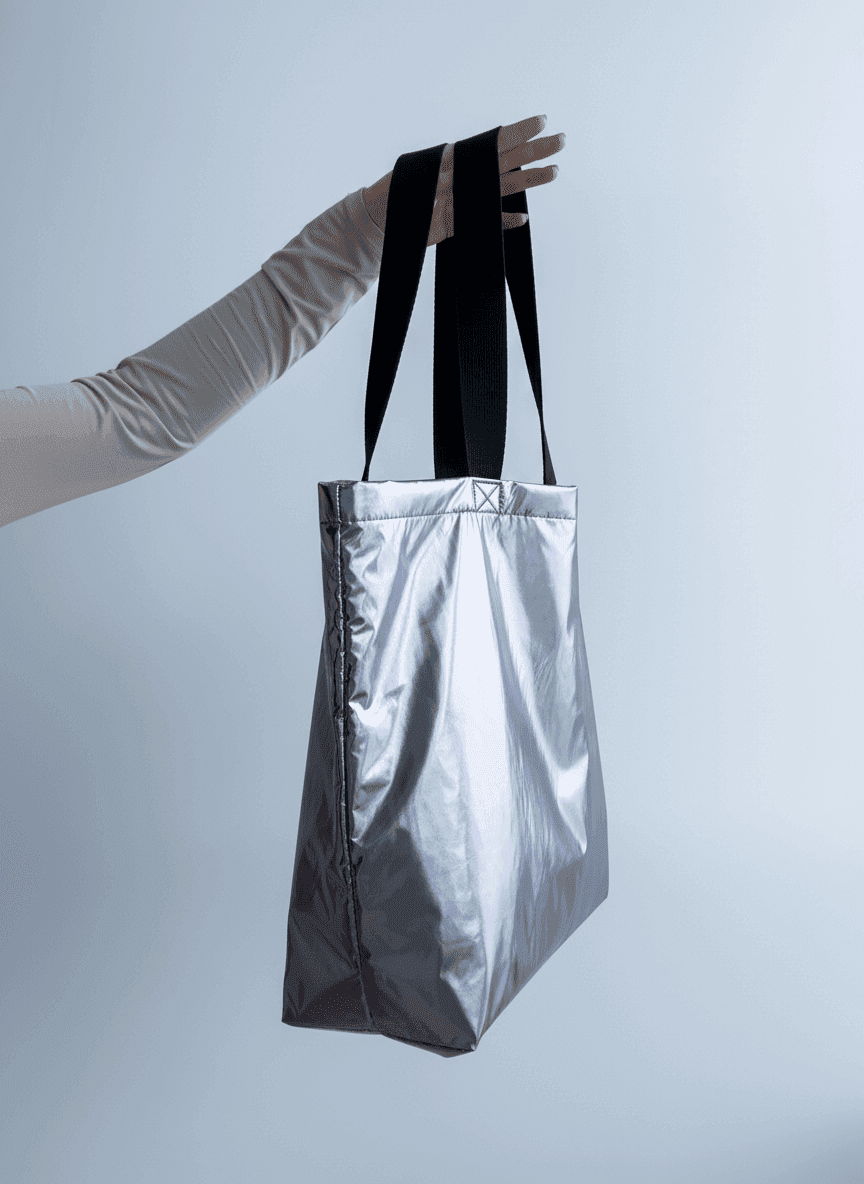 Шопер из водоотталкивающей плащевки с длинными ручками