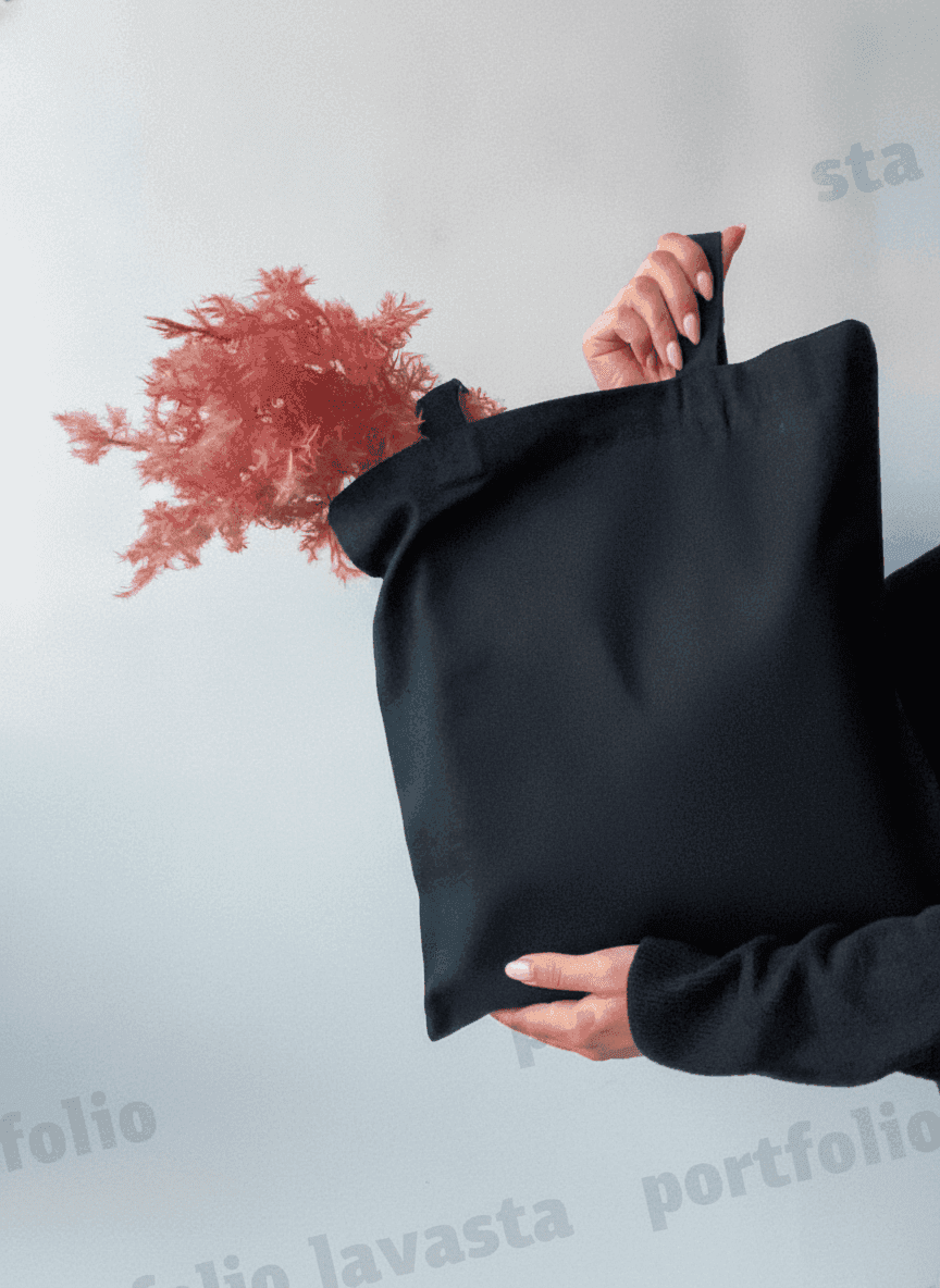 Classic Black Cotton Tote