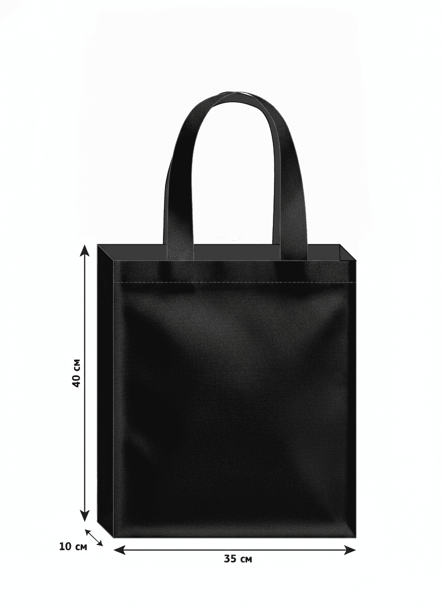 Roomy Black Calico Tote Bag