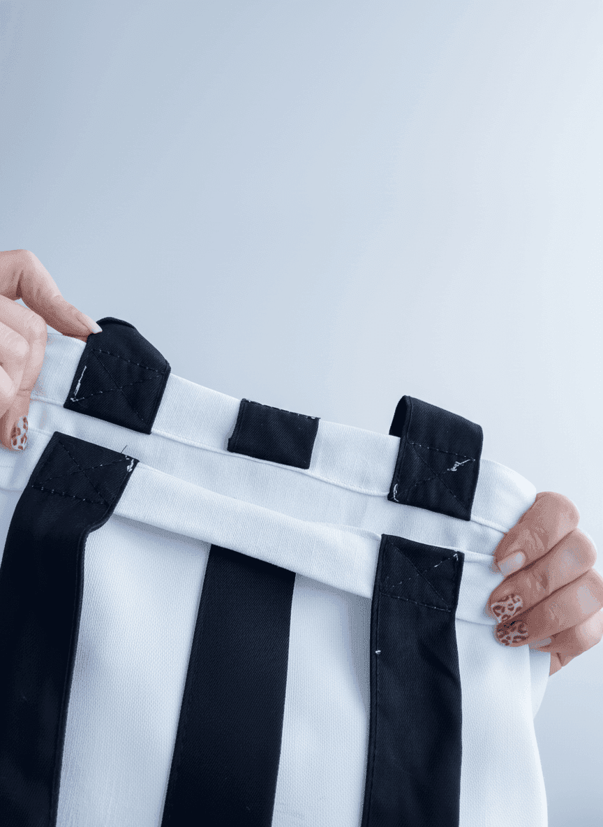 Шоппер из хлопковой саржи с черными ручками для покупок