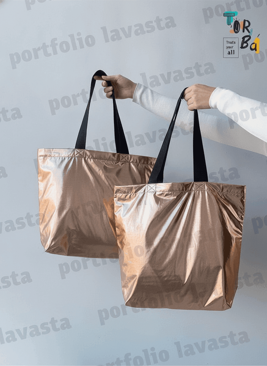 Gold Eco Tote Bag Water-Repellent Fabric