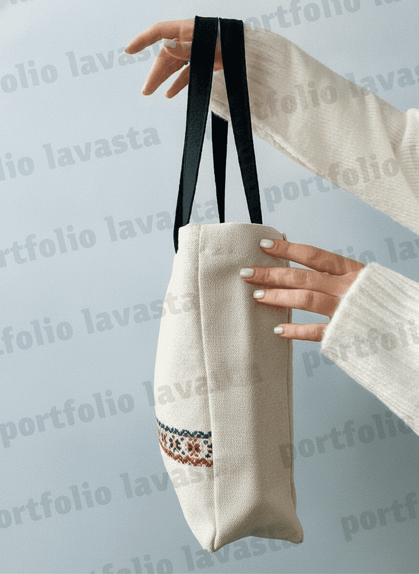 Spacious heavyweight cotton tote bag
