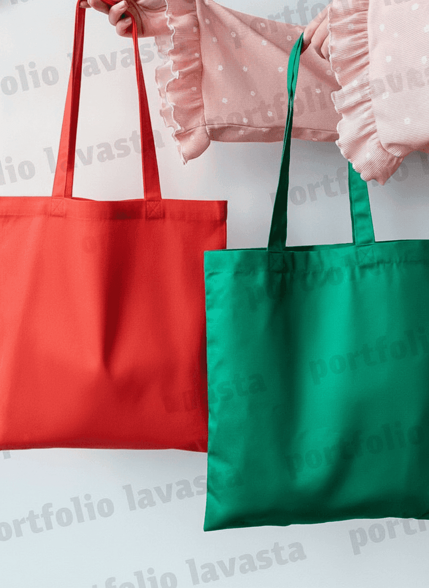 Twill Tote Red & Green