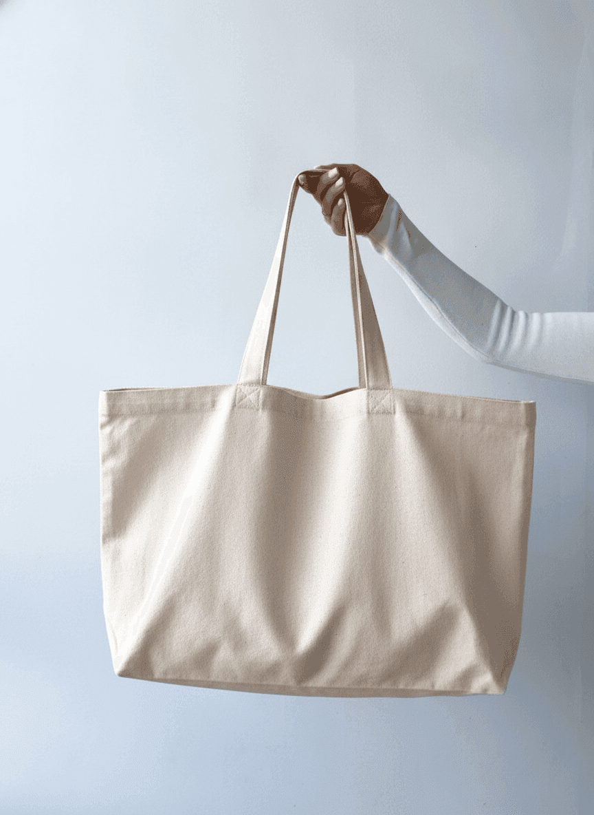 Two-Ply Cotton Eco Tote Bag with Reinforced Bottom