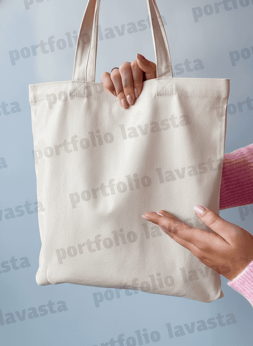 Midweight Cotton Tote Bag with Long Handles