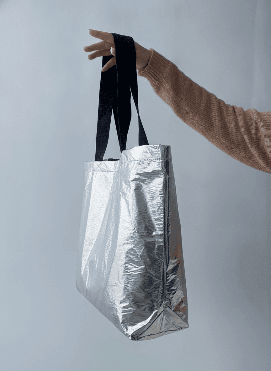 Silver Metallic Eco-Friendly Tote Bag