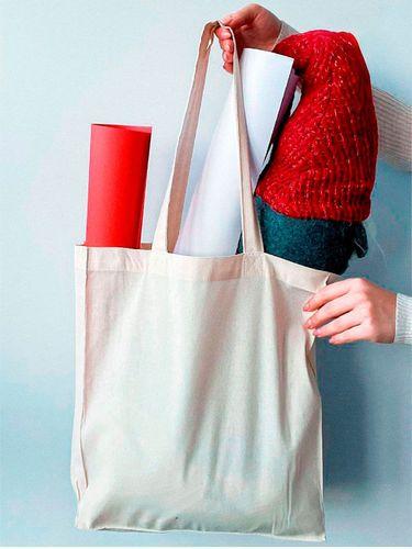 Объемная сумка с боковыми вставками из бязи без печати Розмер: 35см х 40см х 10см