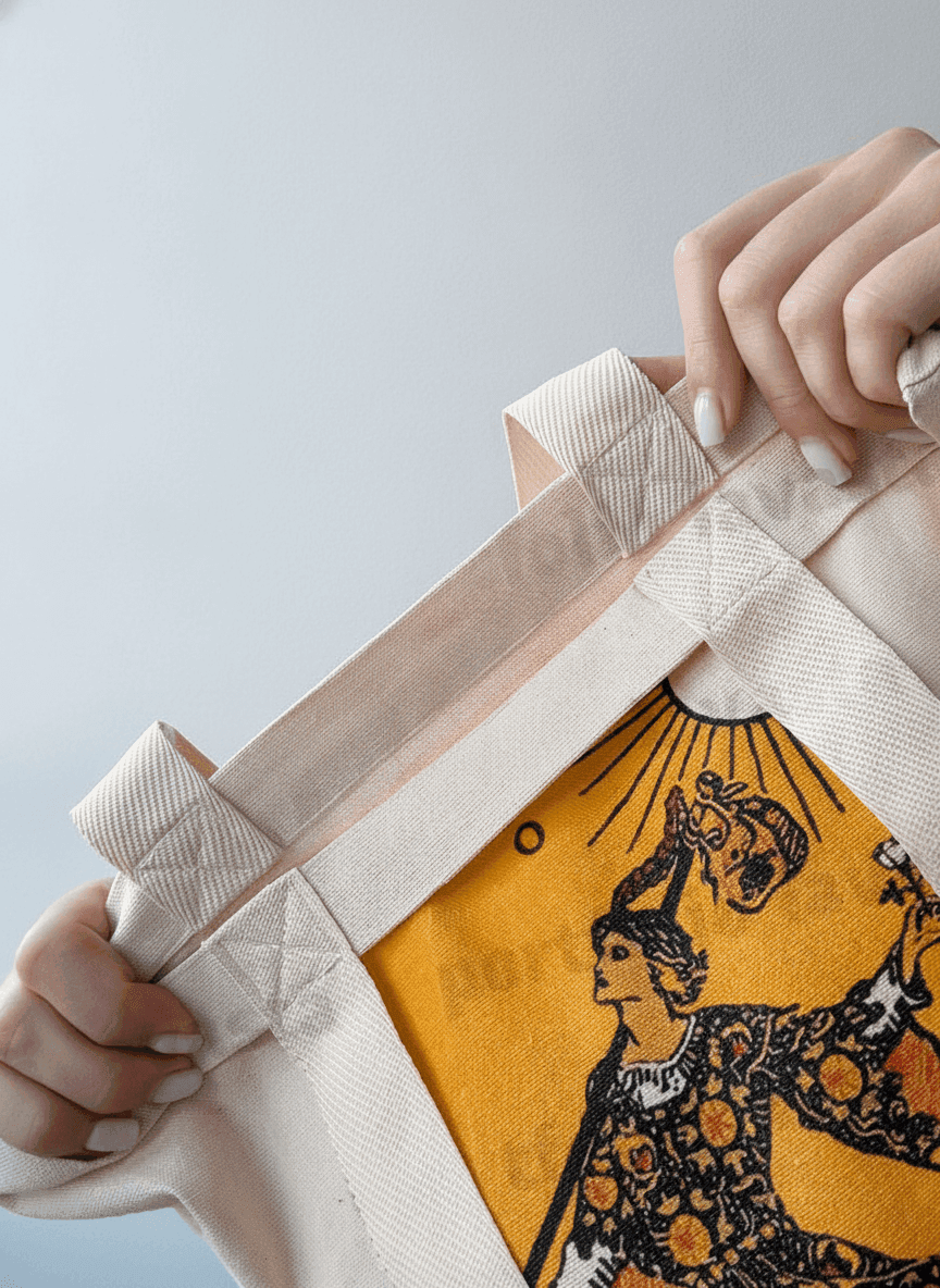 Natural Fabric Tote Bag with Flat Bottom