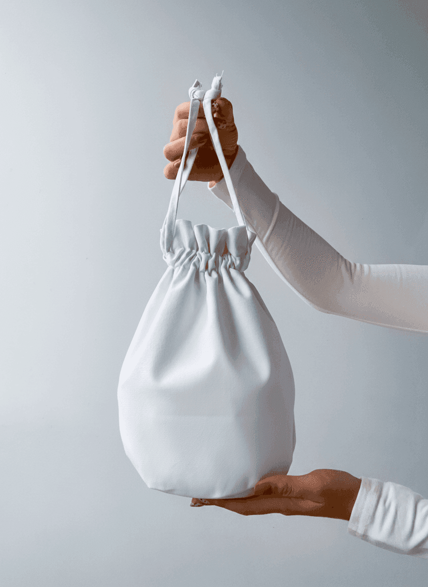 Мішечок-кісет із двонитки напівпанама (бавовна середньої щільності), білий відбілений — преміальний багатоцільовий мішечок із шнурівкою для подарунків і зберігання без друку розмір: 25см х 30см x 18.5см