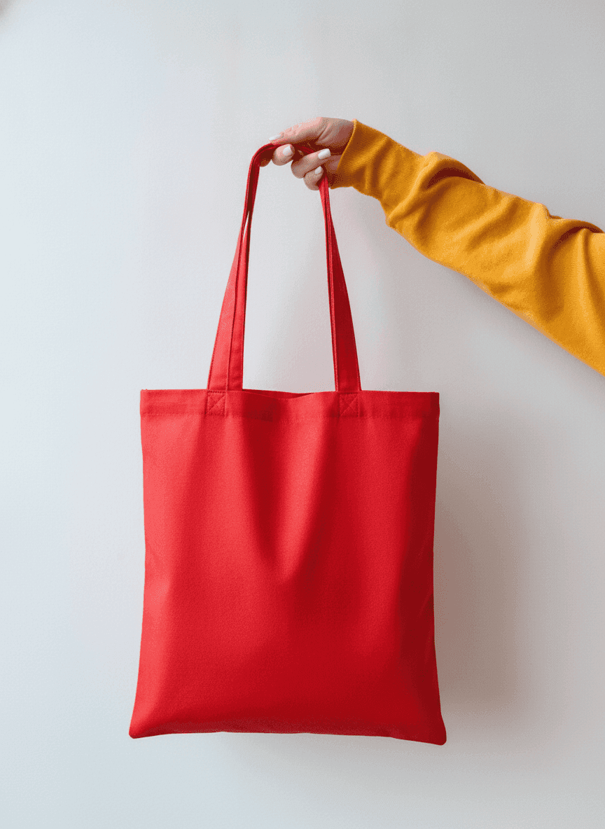 Red Heavy Cotton Tote Bag