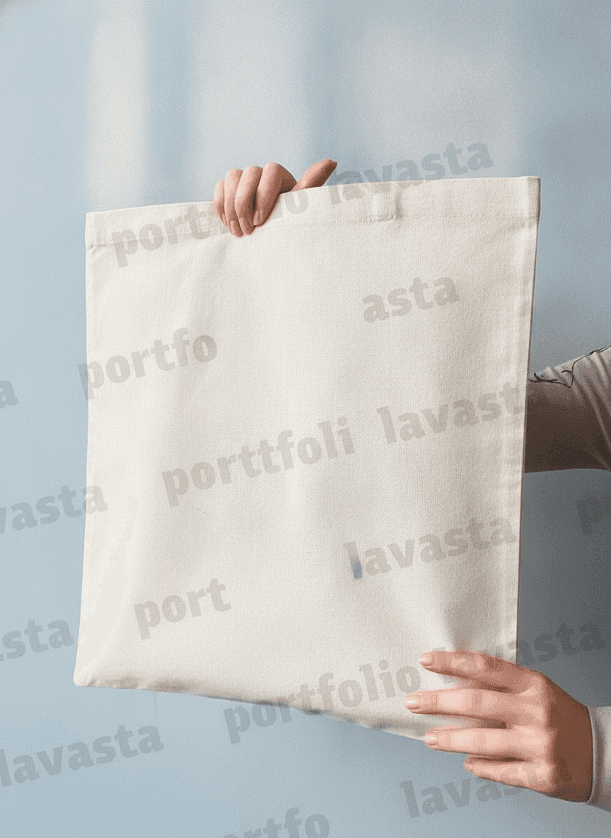 Eco-friendly tote bag with black handles