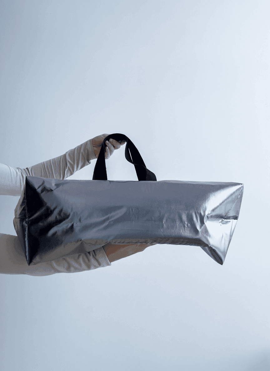 Шопер из водоотталкивающей плащевки с длинными ручками