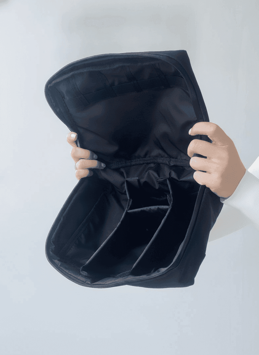 Zippered Nylon Organizer Pouch with Compartments