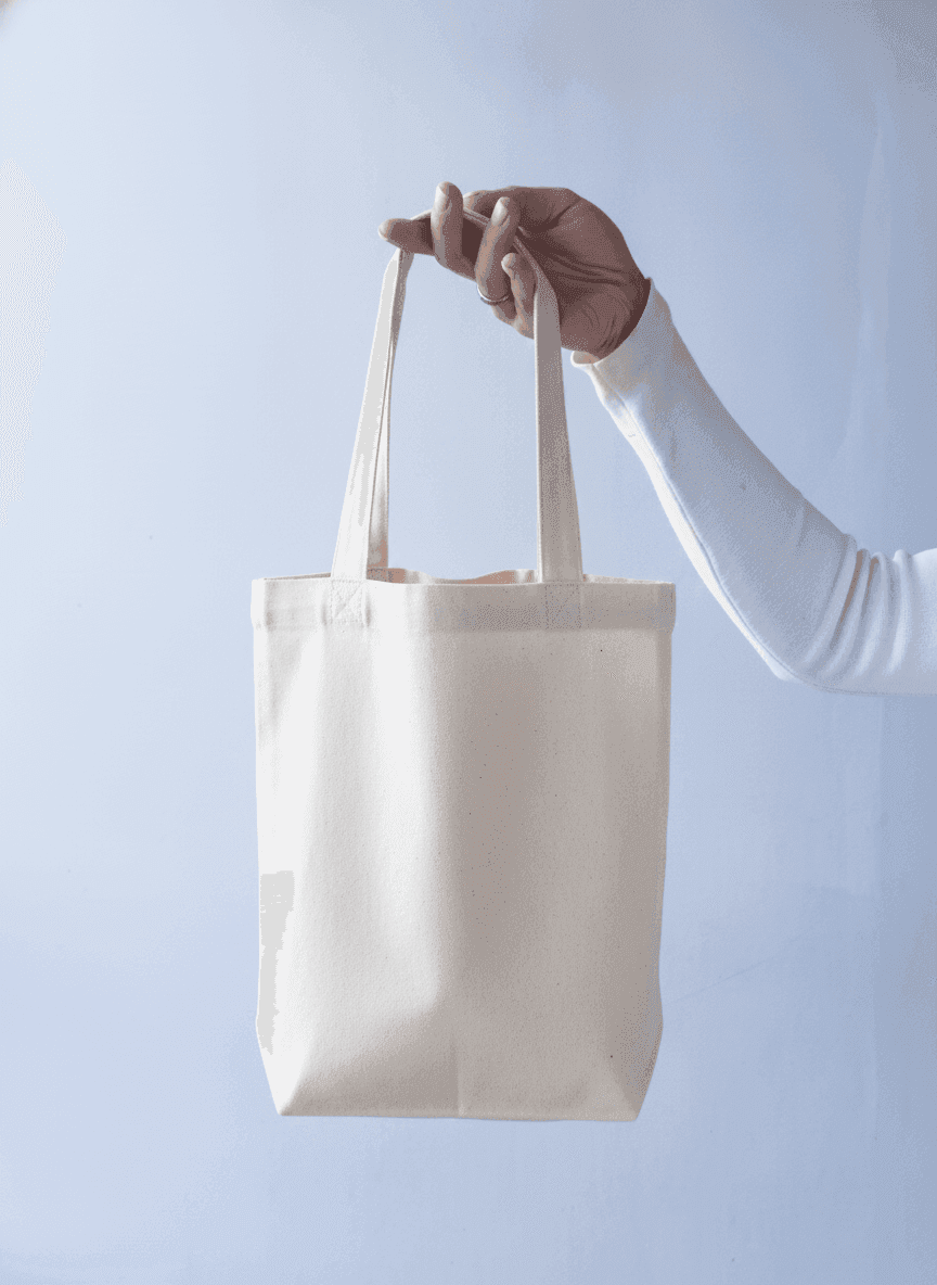 Double-Knit Tote Bag with Side Panel, Short Handles