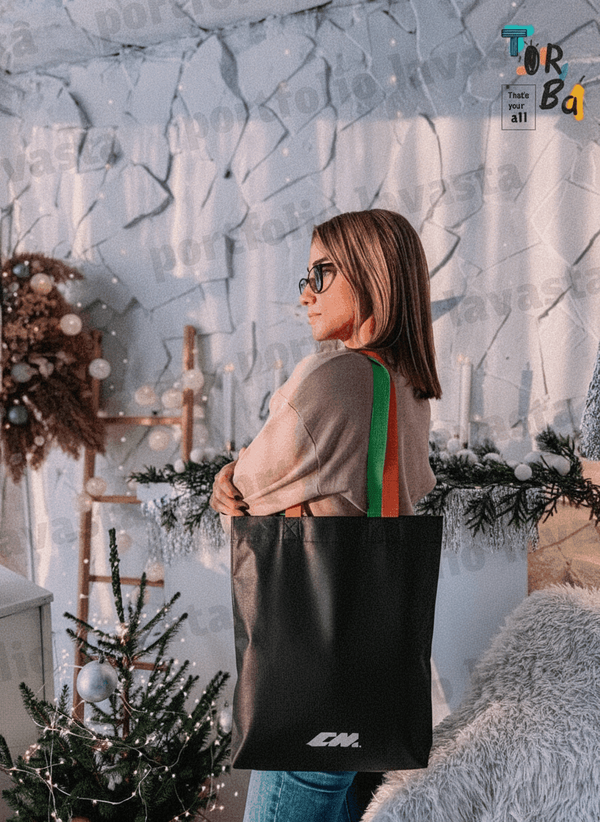 Tyvek Tote with Multicolor Handles