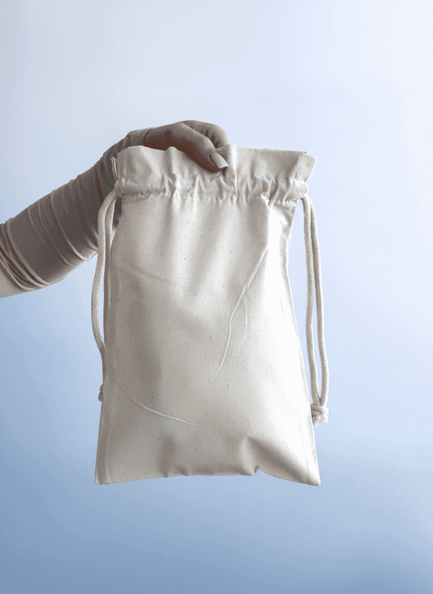 Плаский мішечок на кулісці з бязі для пакування