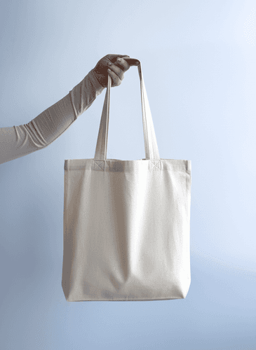 Шопер із бавовняної двонитки, довгі ручки для покупок