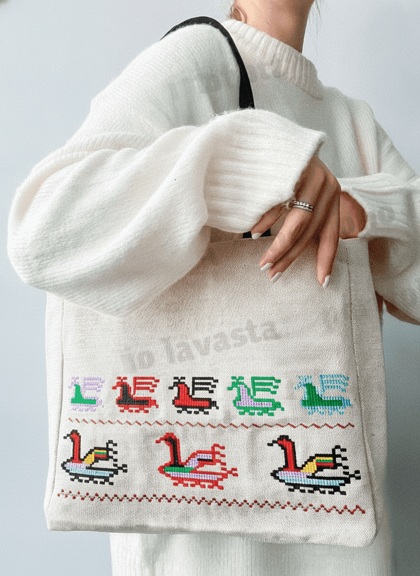 Spacious heavyweight cotton tote bag