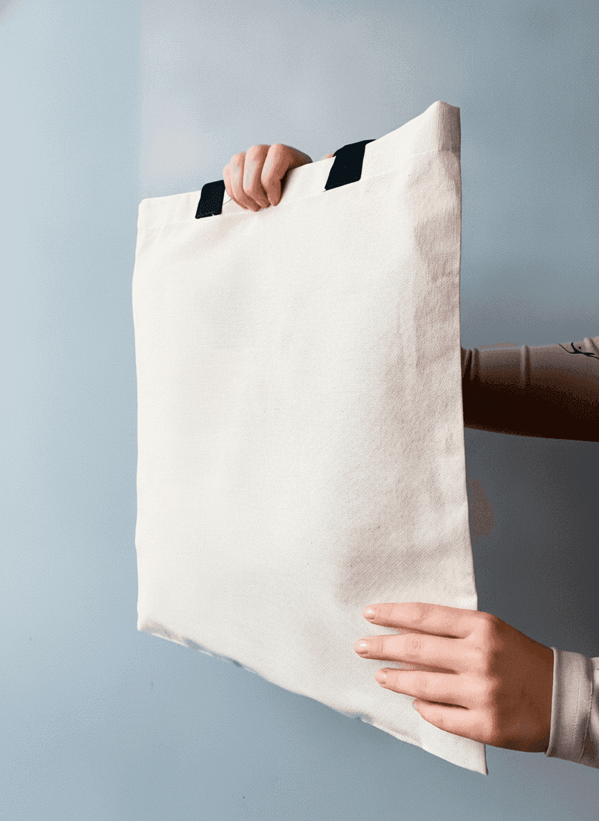 Eco-friendly tote bag with black handles