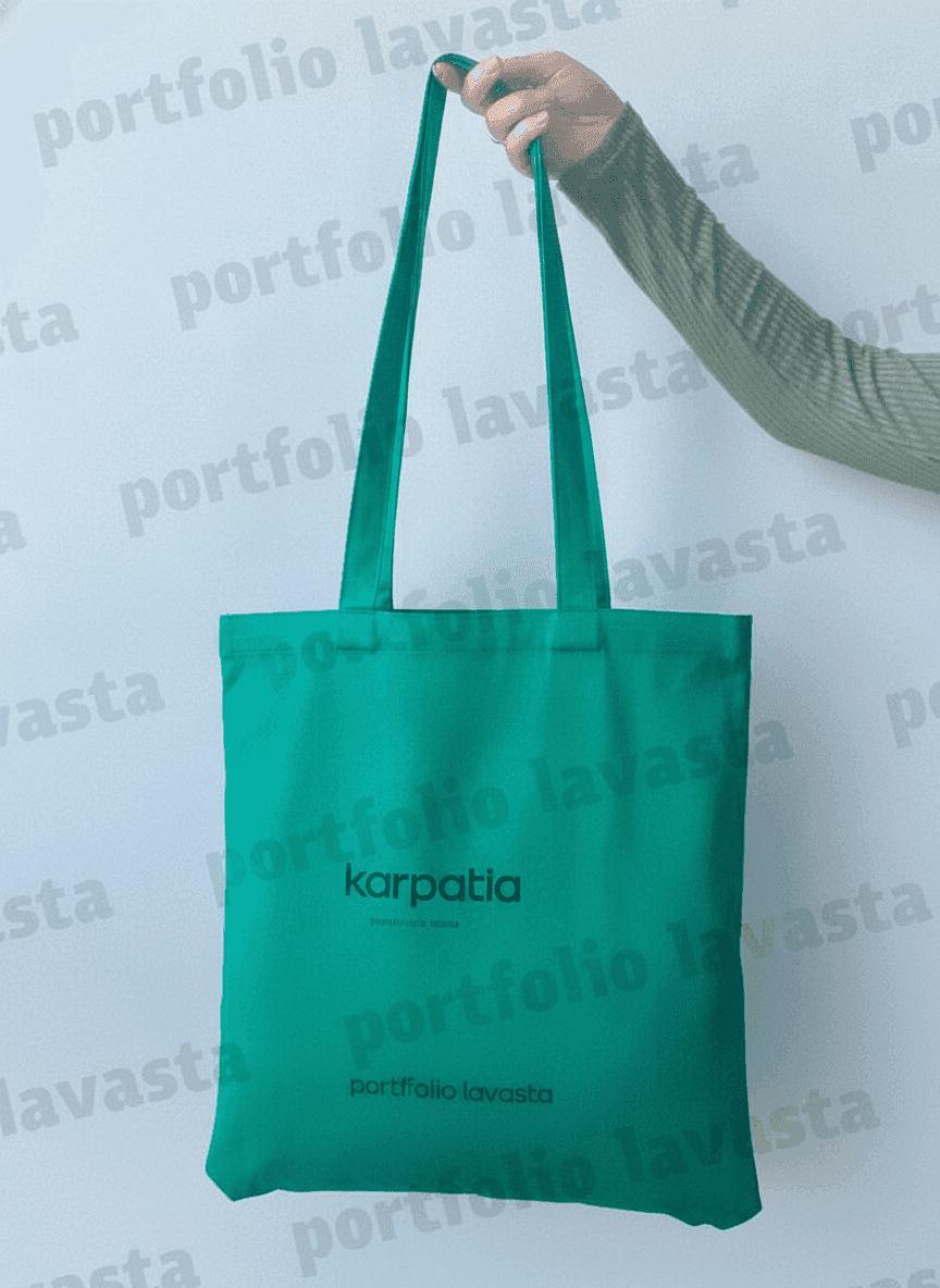 Green twill tote bag