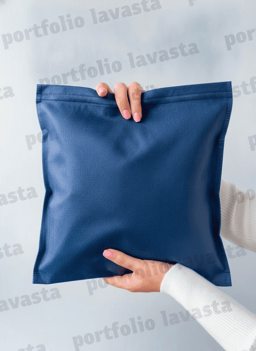 Dark Blue Spunbond Tote with Die-Cut Handle