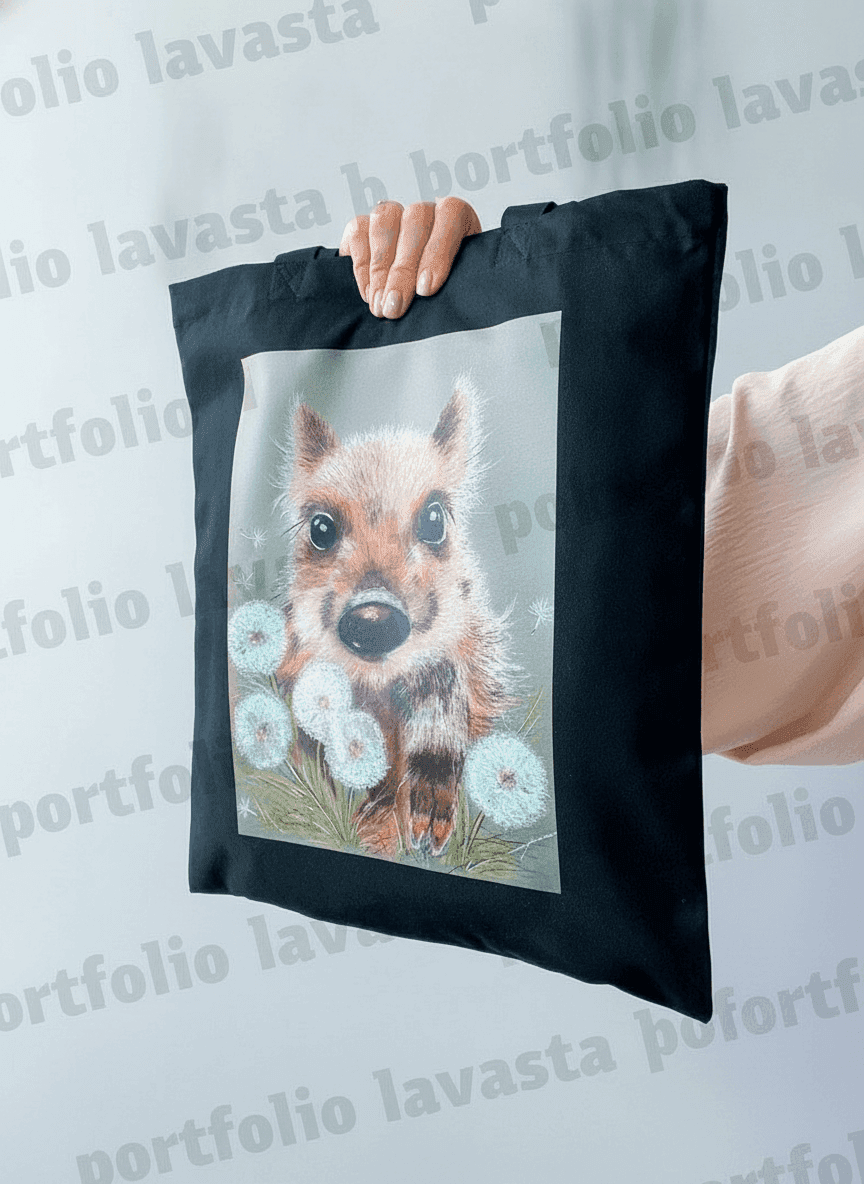 Black Twill Tote Bag