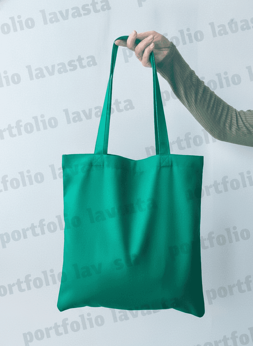 Green Heavy-Duty Polyester Tote Bag